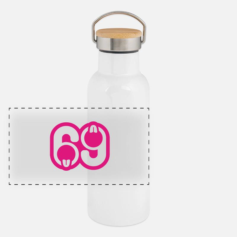 69 Gourde isotherme avec bouchon en bambou