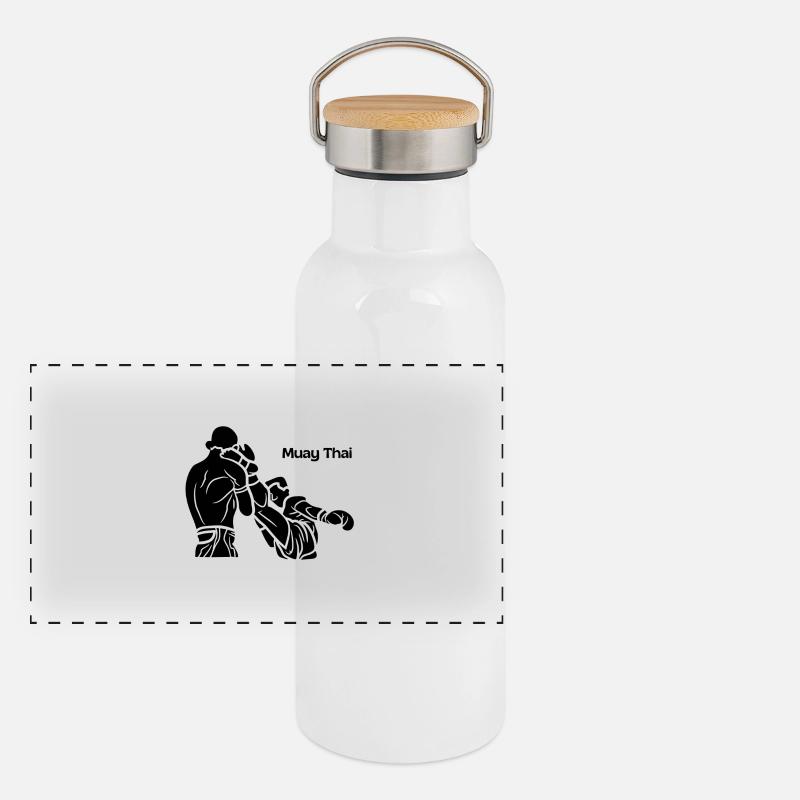 Muay Thaï Gourde isotherme avec bouchon en bambou