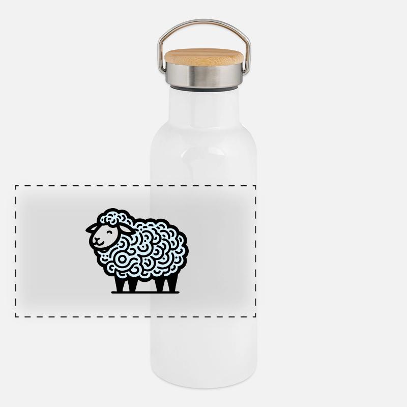 Sheep Panoramic Thermal Bottle with Bamboo Lid