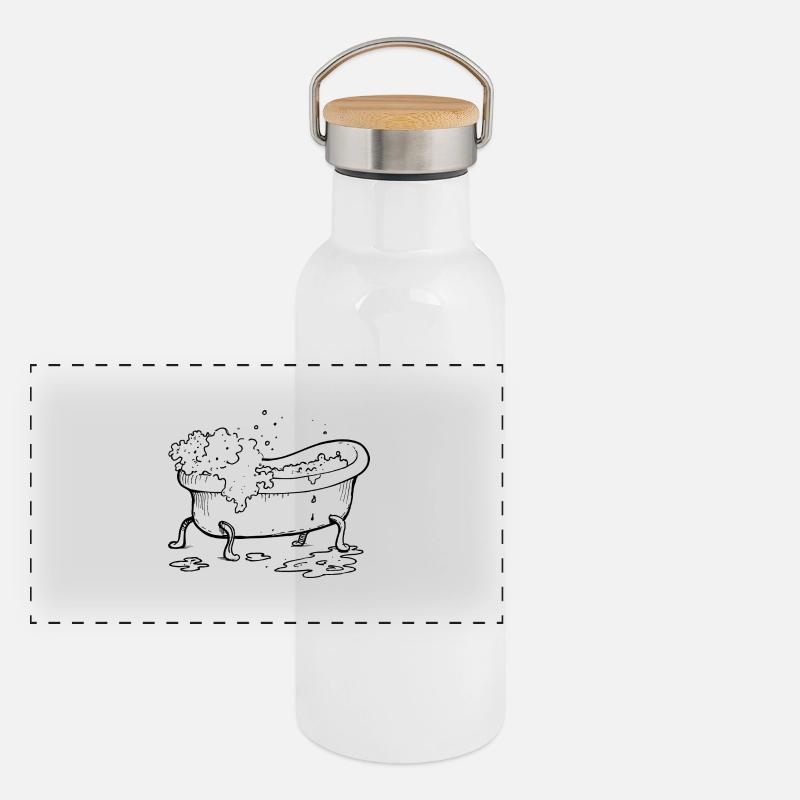 Journée de bain moussant Gourde isotherme avec bouchon en bambou