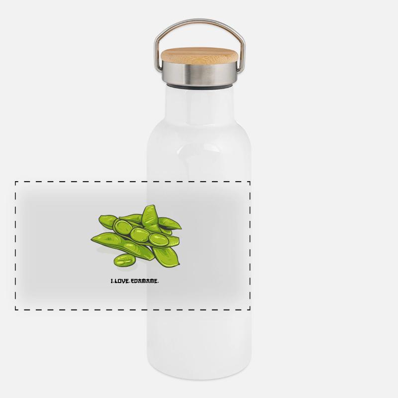 Edamame // Illustration Gourde isotherme avec bouchon en bambou