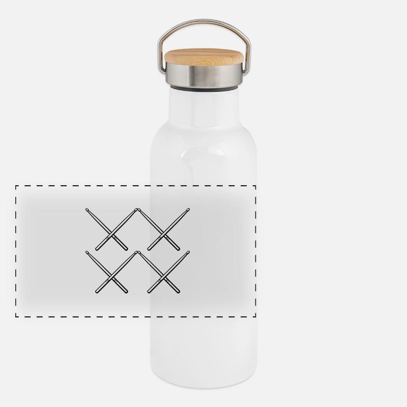 Drummer Drumsticks Panoramic Thermal Bottle with Bamboo Lid