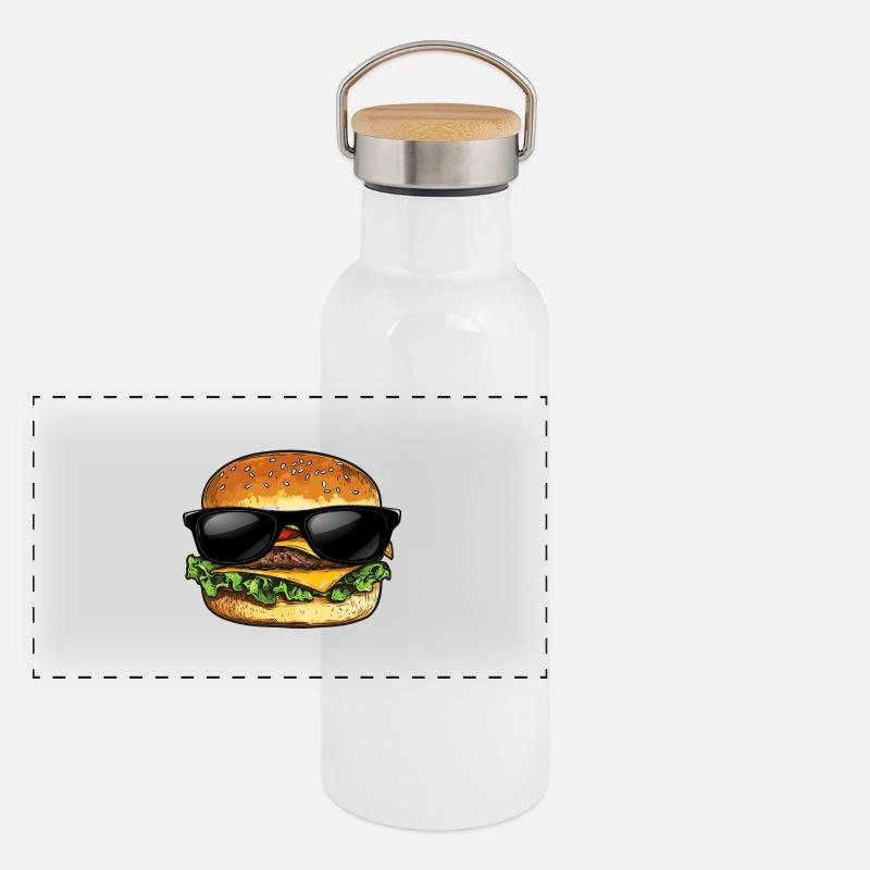 Hamburger Lunettes de soleil Burger Gourde isotherme avec bouchon en bambou