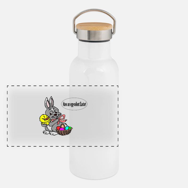 Black have an egg cellent easter Panoramic Thermal Bottle with Bamboo Lid