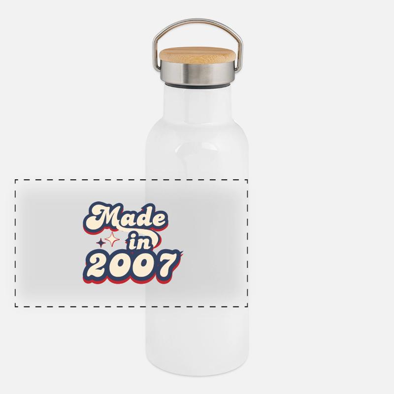 Made in 2007 retro Gourde isotherme avec bouchon en bambou
