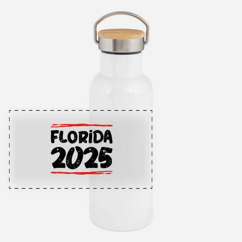 Florida 2025 Spruch Panorama Thermosflasche mit Bambusdeckel