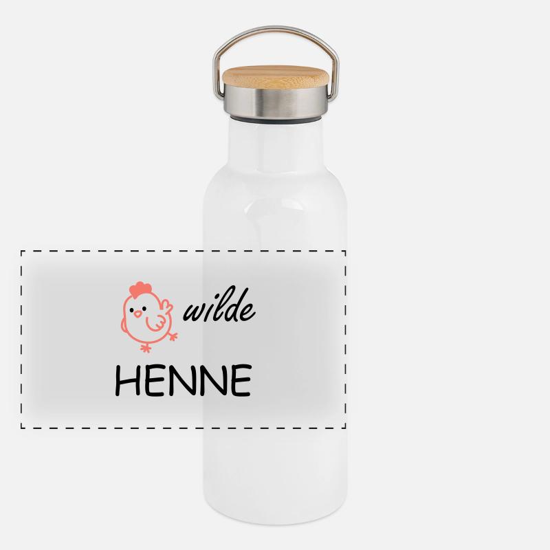 wilde Henne Panorama Thermosflasche mit Bambusdeckel