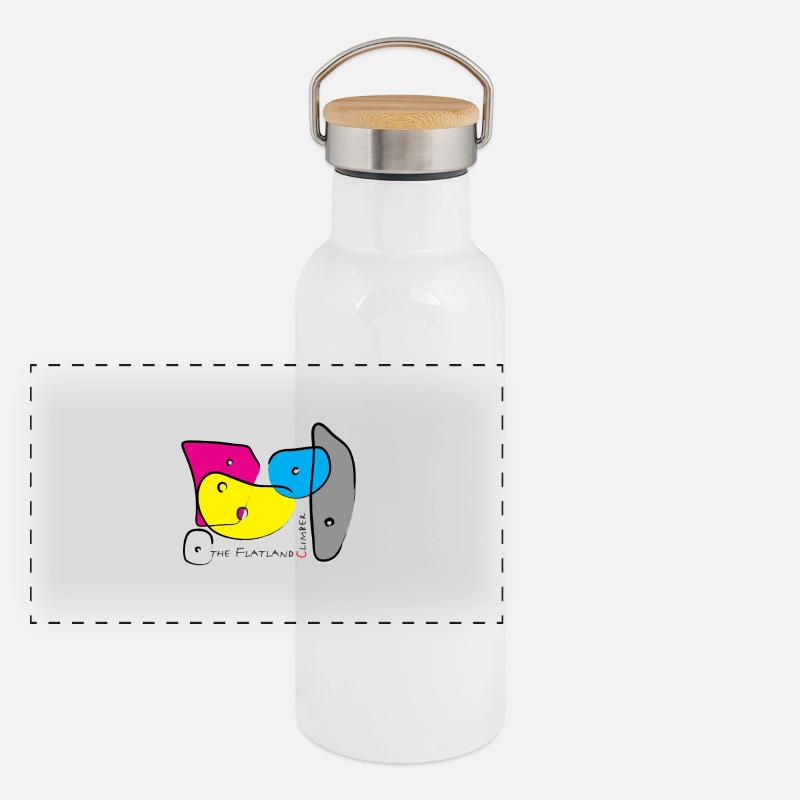 Bouldering Grips colour 3 Panoramic Thermal Bottle with Bamboo Lid