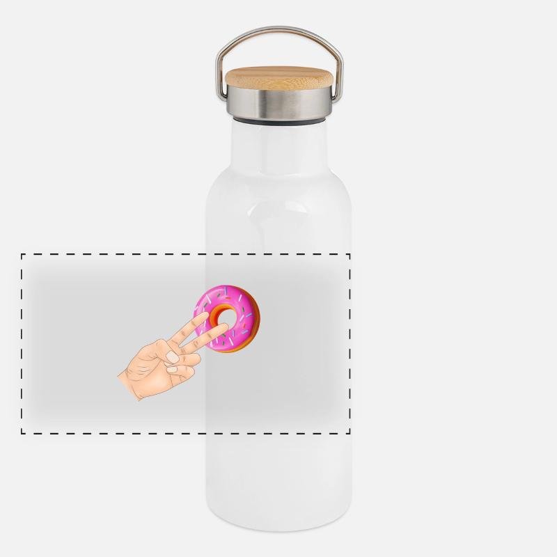2 Dans le beignet Pinky Gourde isotherme avec bouchon en bambou