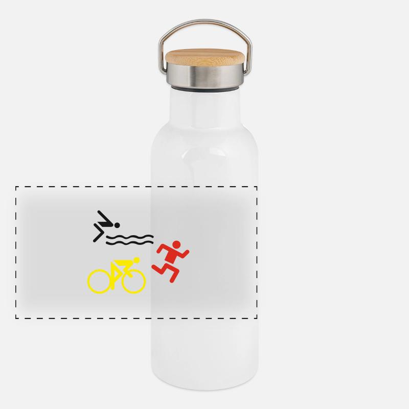 Triathlon Gourde isotherme avec bouchon en bambou