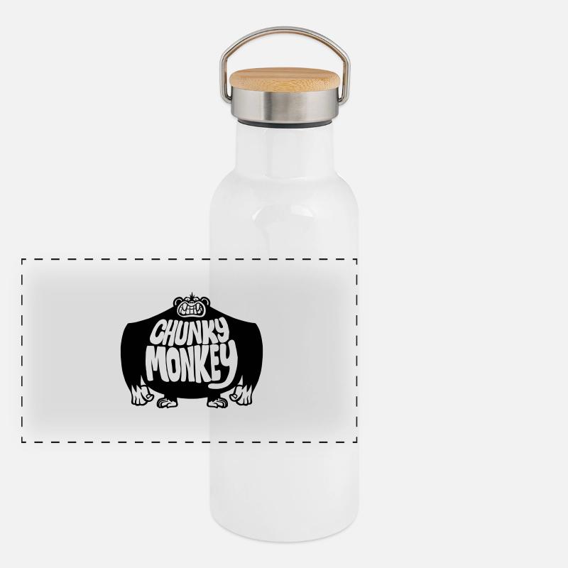 Chunky Affe Panorama Thermosflasche mit Bambusdeckel