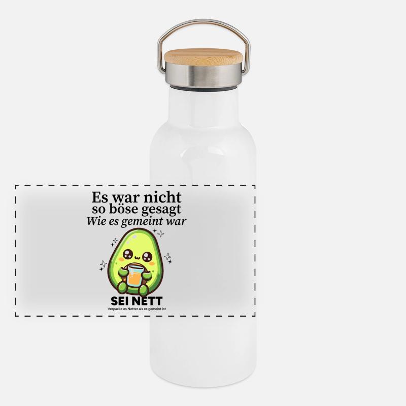 Es war nicht so gesagt Panorama Thermosflasche mit Bambusdeckel