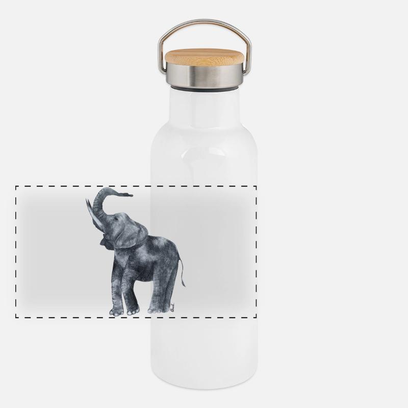 Majesté en gris Gourde isotherme avec bouchon en bambou