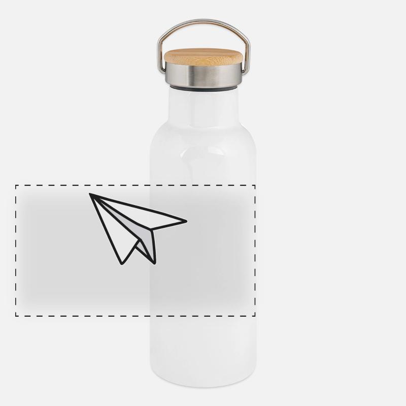 Lightness and freedom paper airplane Panoramic Thermal Bottle with Bamboo Lid
