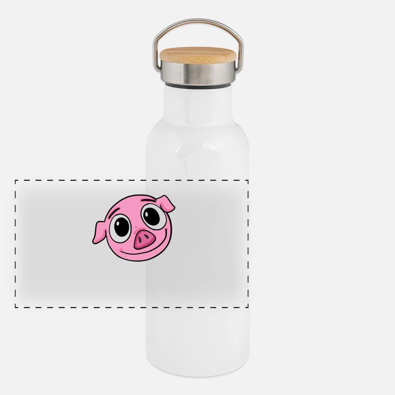 Porc Gourde isotherme avec bouchon en bambou