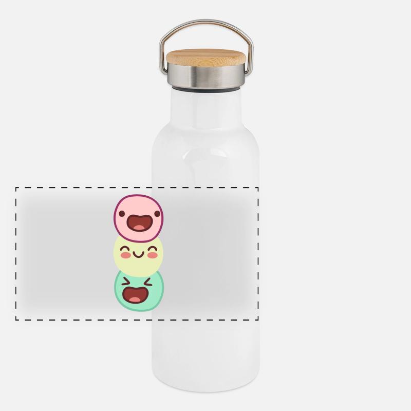 funny happy - unusually funny threesome Panoramic Thermal Bottle with Bamboo Lid