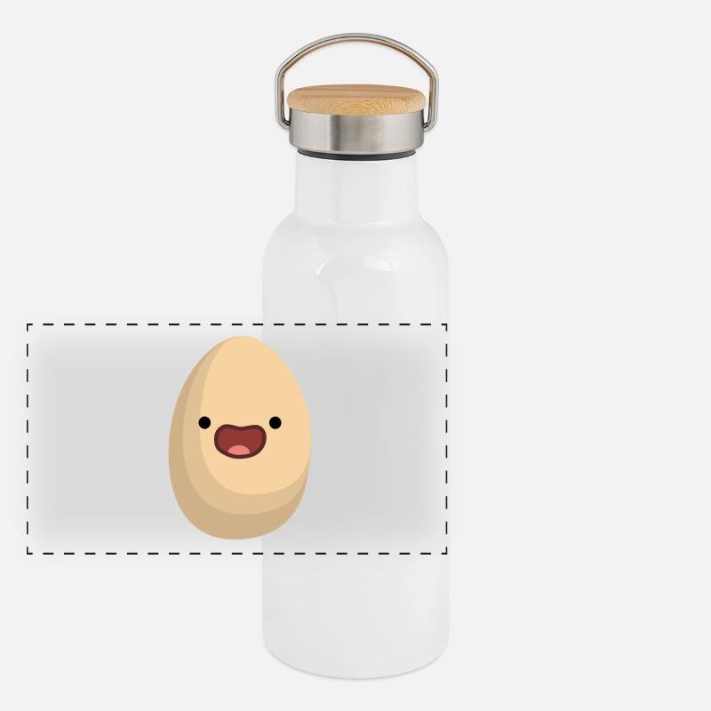 œuf heureux Gourde isotherme avec bouchon en bambou