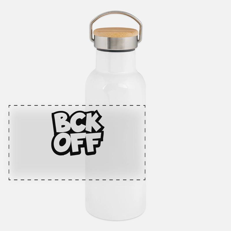 Zurück – Verpiss dich Panorama Thermosflasche mit Bambusdeckel