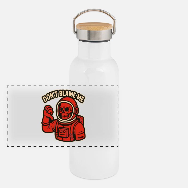 Skeleton Astronaut: Don't Blame Me Panoramic Thermal Bottle with Bamboo Lid