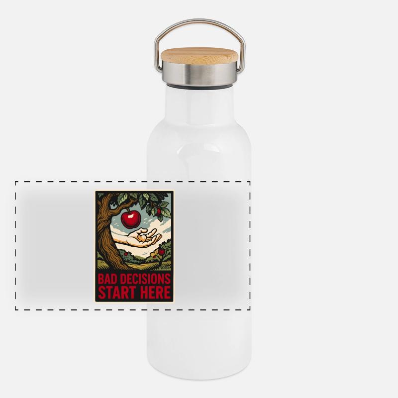 Paradise – Bad Decisions Start Here Panoramic Thermal Bottle with Bamboo Lid