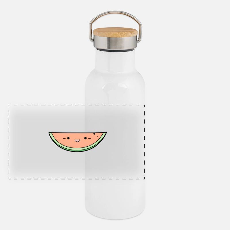 Kawaii Melon Slice Panoramic Thermal Bottle with Bamboo Lid
