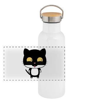 TPPCTPUC - Gourde isotherme avec bouchon en bambou - blanc - Devant