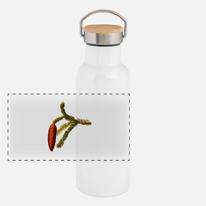 Tannenzapfen Panorama Thermosflasche mit Bambusdeckel