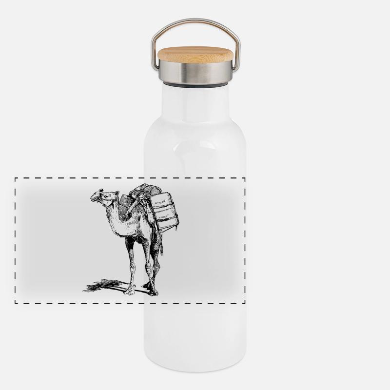 camel Panoramic Thermal Bottle with Bamboo Lid