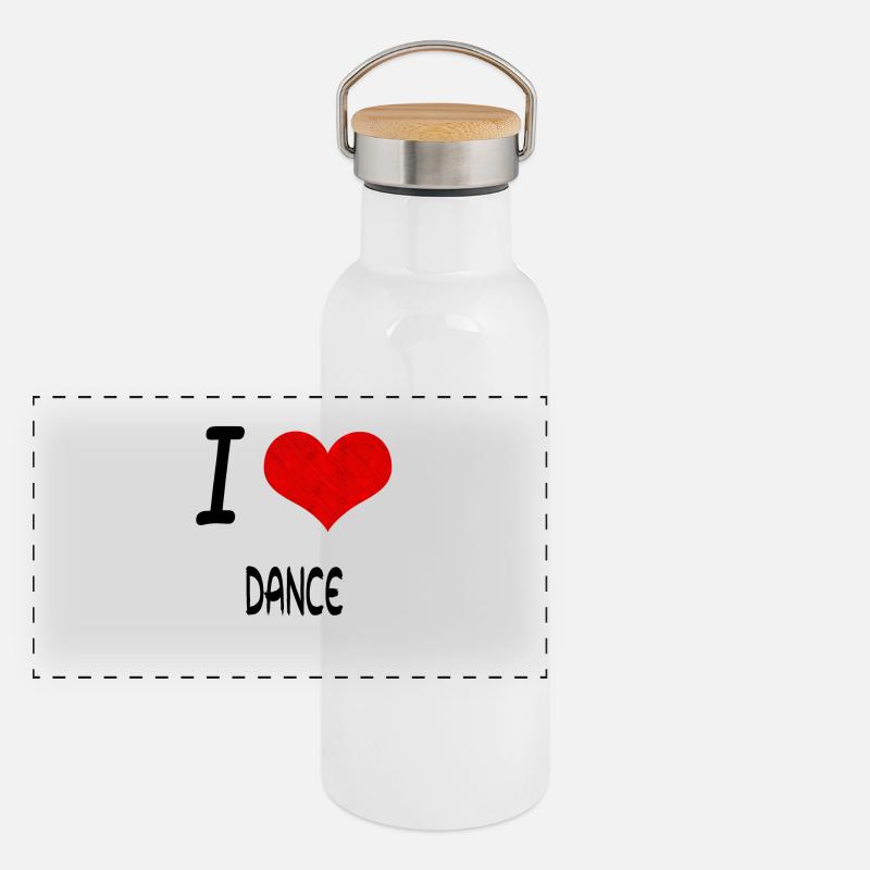 I Love Hobby Present bday DANCE Panorama Thermosflasche mit Bambusdeckel