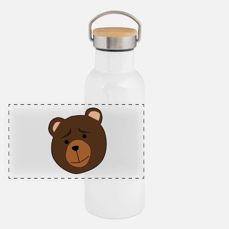 ours en peluche Gourde isotherme avec bouchon en bambou