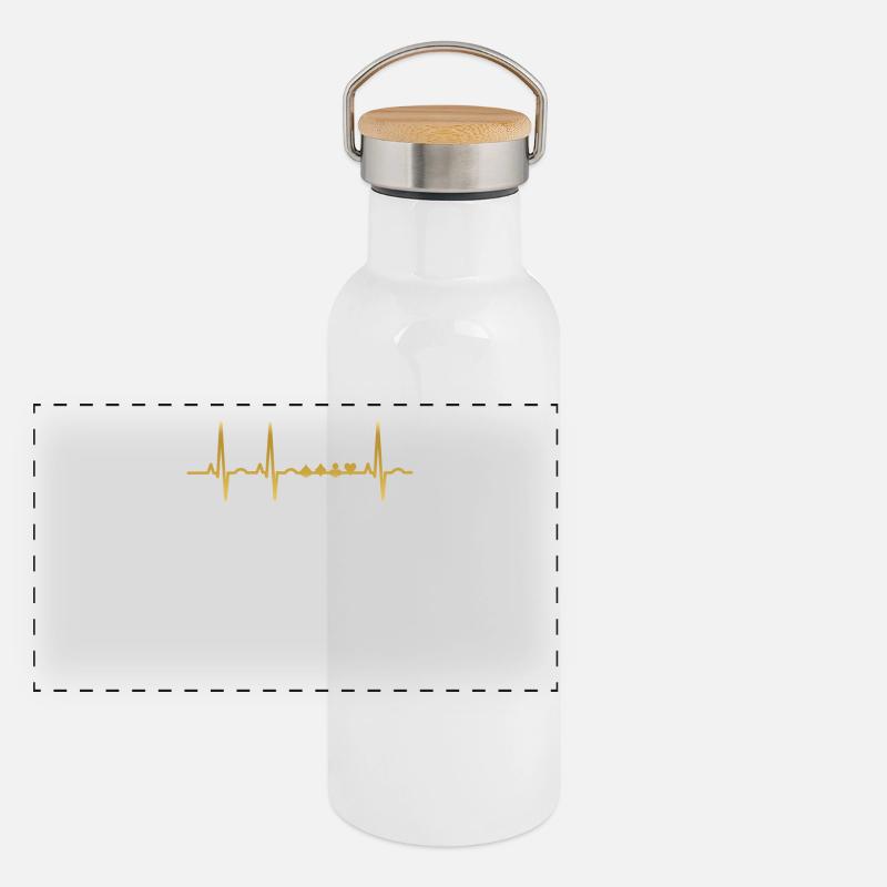 evolution ekg heartbeat poker poker Panoramic Thermal Bottle with Bamboo Lid
