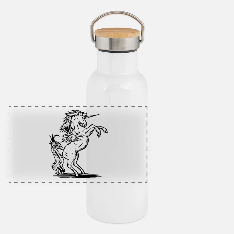 Einhorn - Einhorn Panorama Thermosflasche mit Bambusdeckel