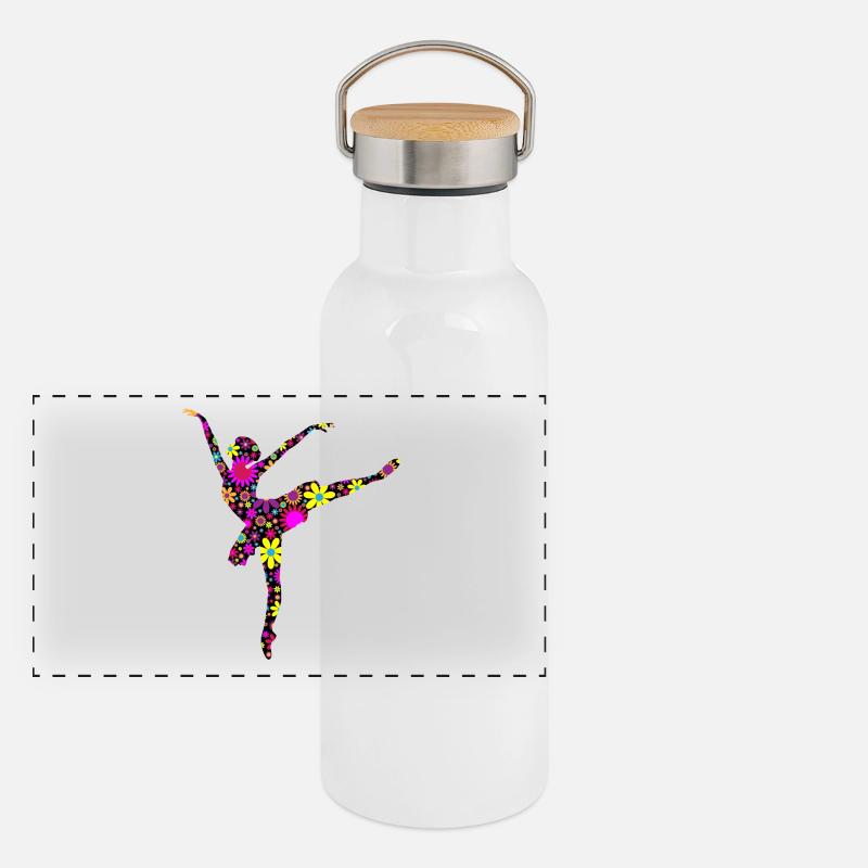danse de ballerine ballet danse danseur danseuse yoga33 Gourde isotherme avec bouchon en bambou