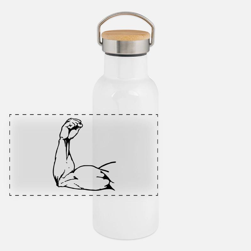 Power Arm Panorama Thermosflasche mit Bambusdeckel
