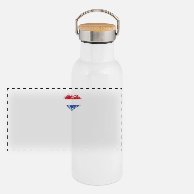 J'aime les racines de drapeau de la patrie Hollande Gourde isotherme avec bouchon en bambou