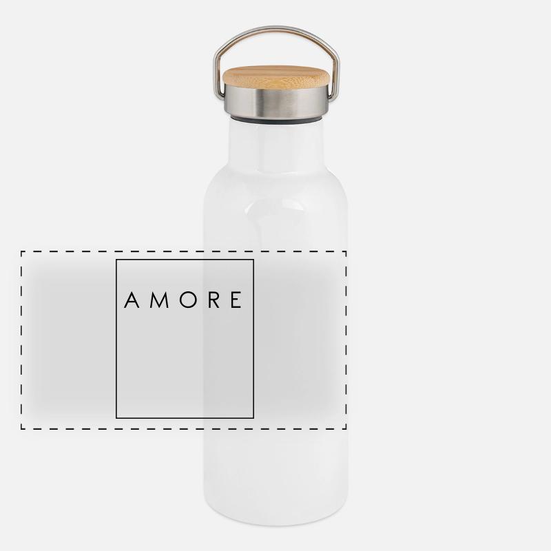 AMORE - Love Gourde isotherme avec bouchon en bambou