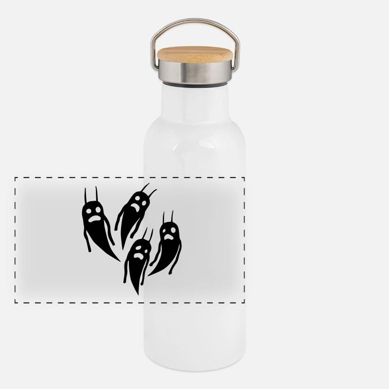 Fantômes Halloween Gourde isotherme avec bouchon en bambou