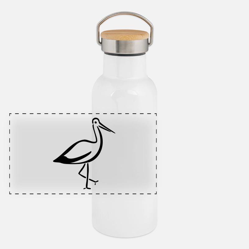 Storch Panorama Thermosflasche mit Bambusdeckel
