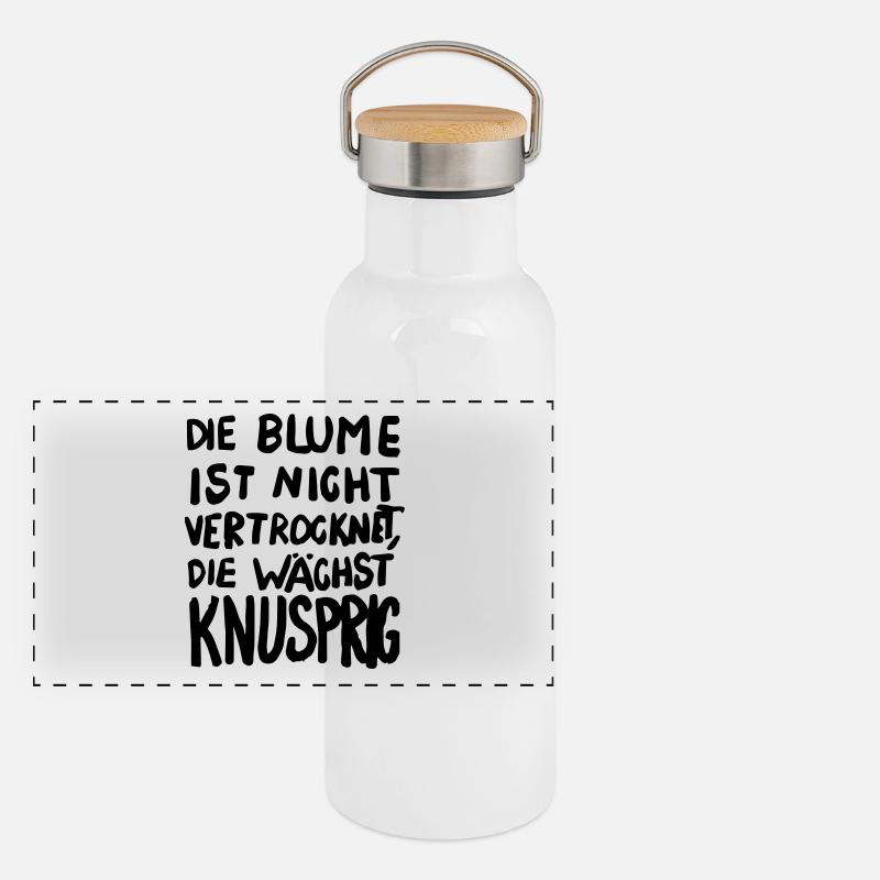 Blume ist nicht vertrocknet, die wächst knusprig Panorama Thermosflasche mit Bambusdeckel