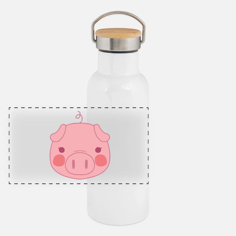 pig Panoramic Thermal Bottle with Bamboo Lid