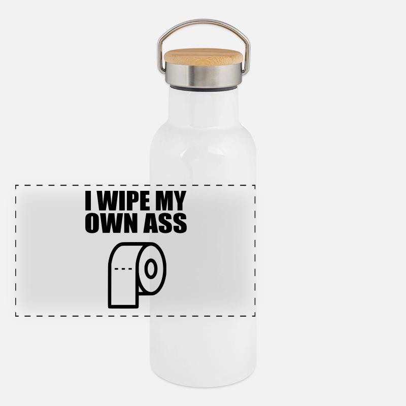i wipe my own ass Panoramic Thermal Bottle with Bamboo Lid