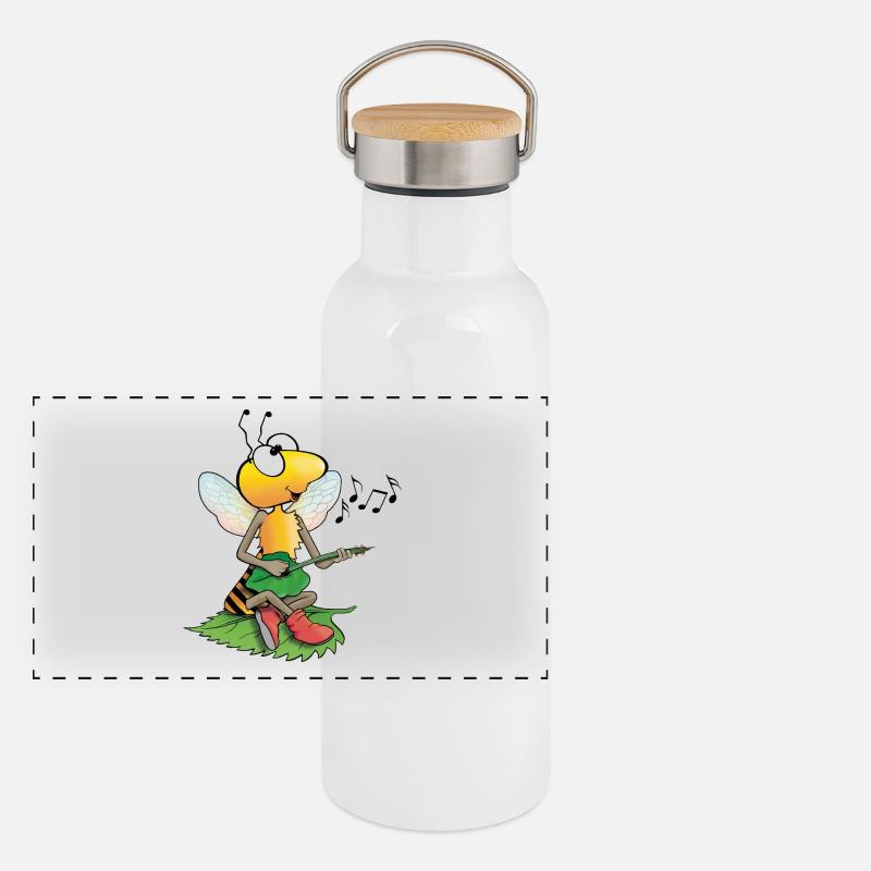 singing bee Panoramic Thermal Bottle with Bamboo Lid