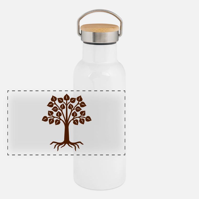 baum Panorama Thermosflasche mit Bambusdeckel