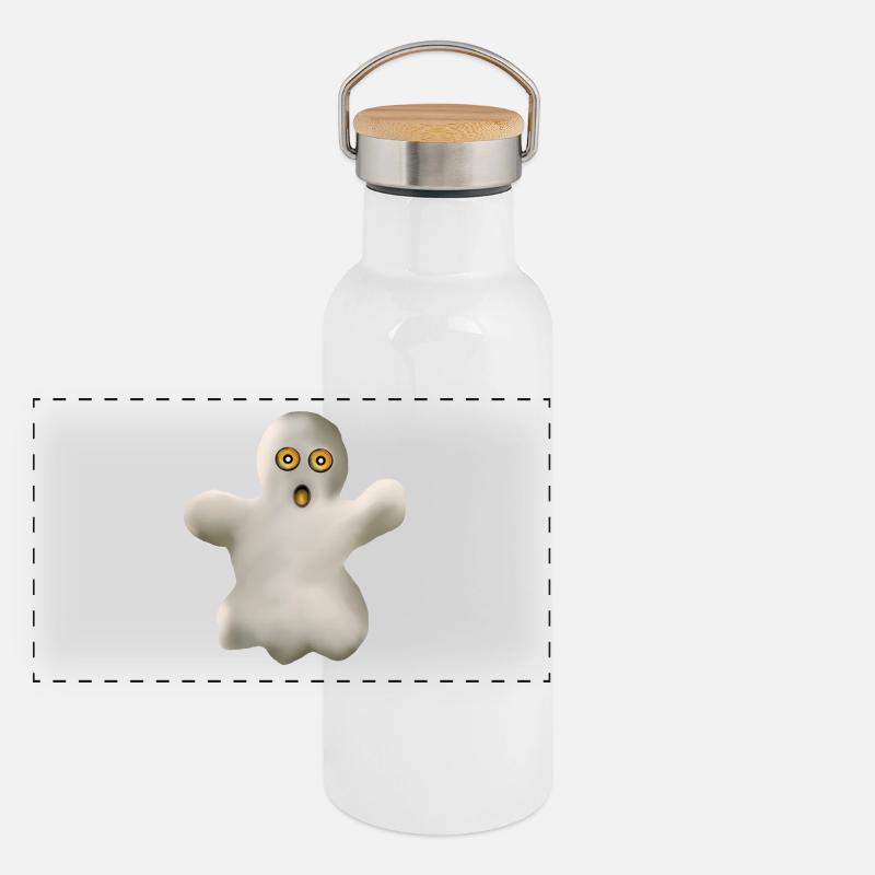 Halloween Ghost Ghosts Halloween Costume Panoramic Thermal Bottle with Bamboo Lid