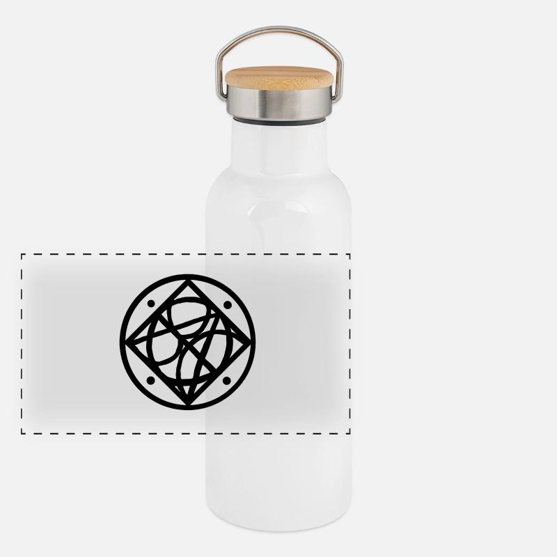 Logo Panorama Thermosflasche mit Bambusdeckel