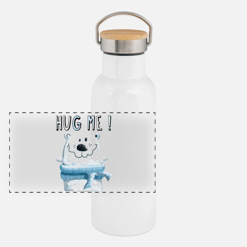 Hug Me Ours - Ours - Ours - Enfants - Bébé - Doux Gourde isotherme avec bouchon en bambou