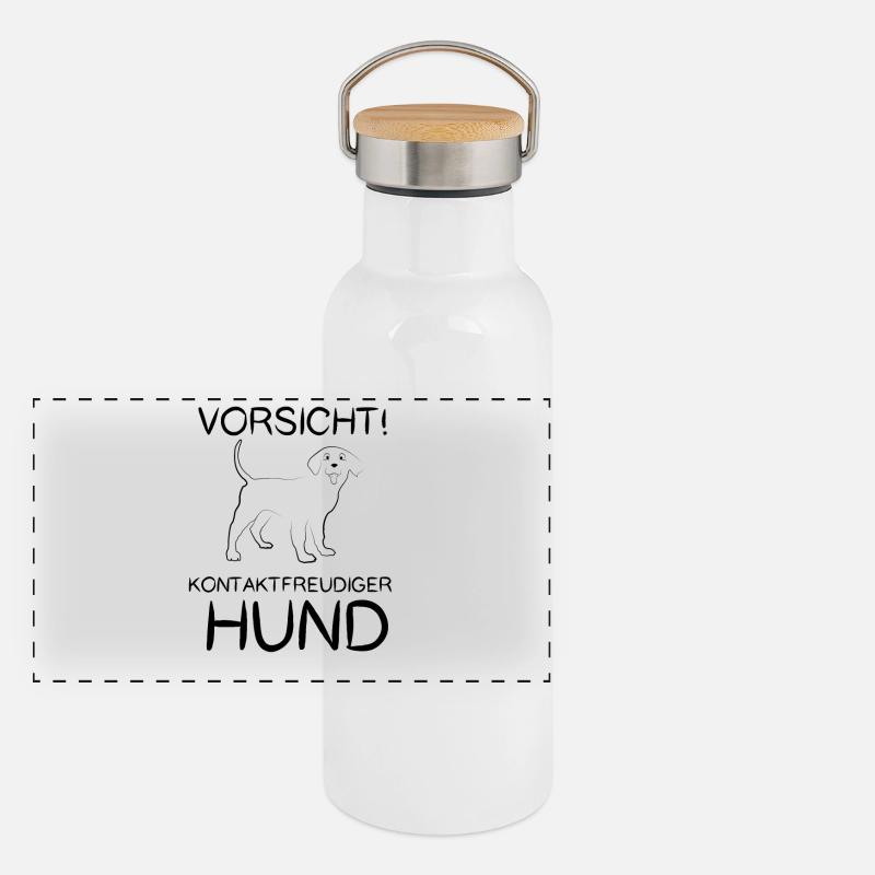 Sociable dog Panoramic Thermal Bottle with Bamboo Lid