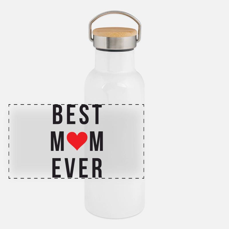 Beste Mutter aller Zeiten Panorama Thermosflasche mit Bambusdeckel