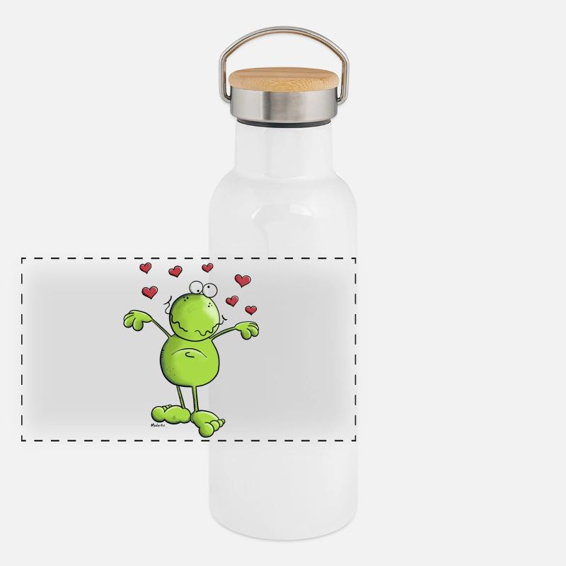 Grenouille Dans L'amour Gourde isotherme avec bouchon en bambou