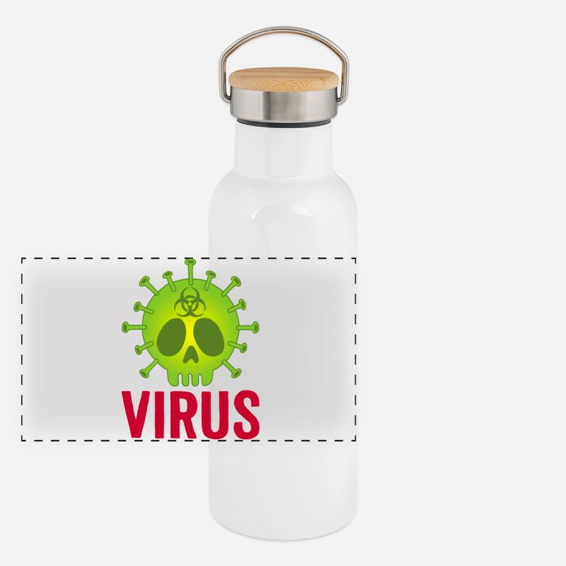 Skull virus Panoramic Thermal Bottle with Bamboo Lid